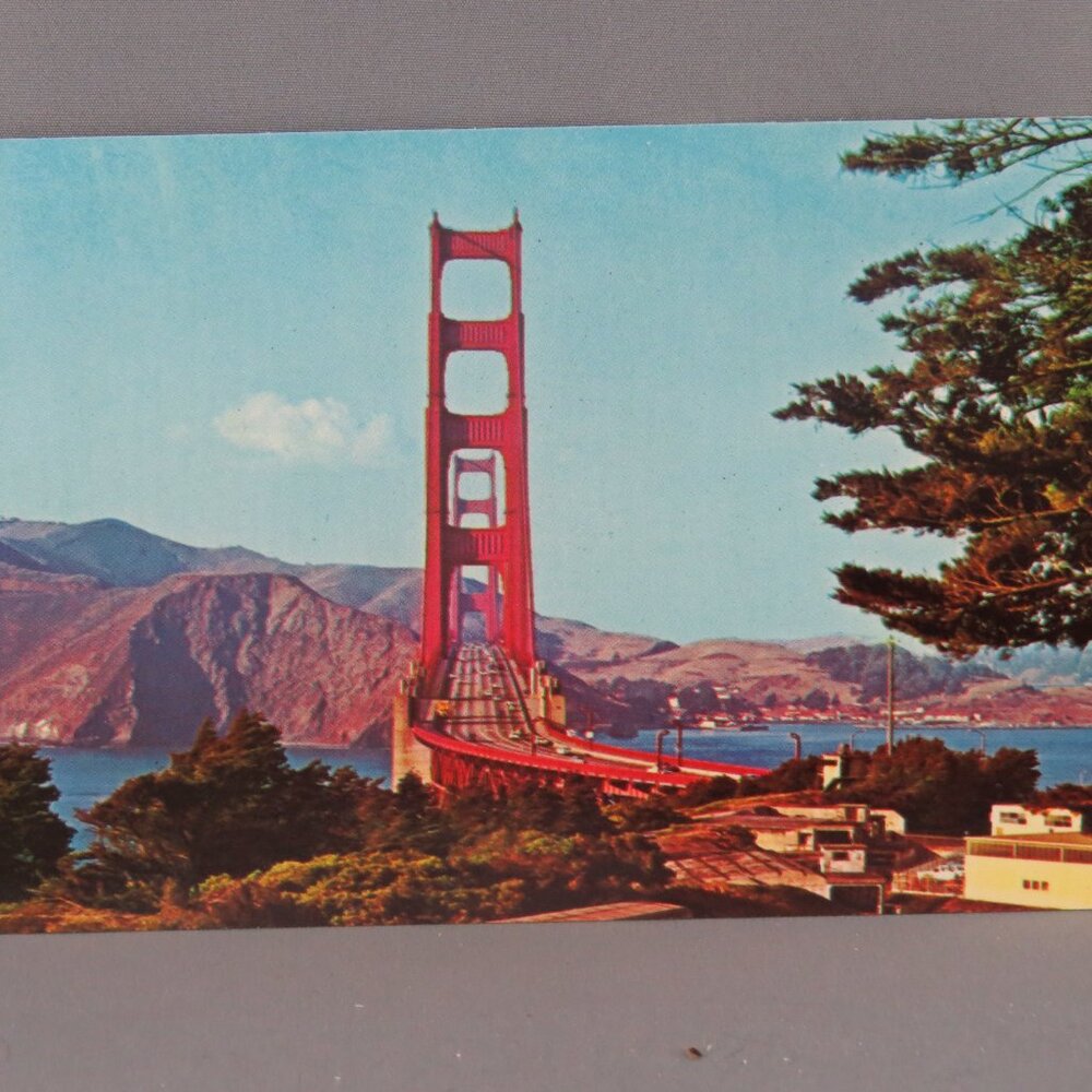 Vintage Postcard - Golden Gate Bridge Presidio View - Dexter Press